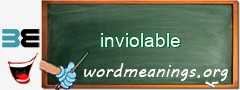 WordMeaning blackboard for inviolable